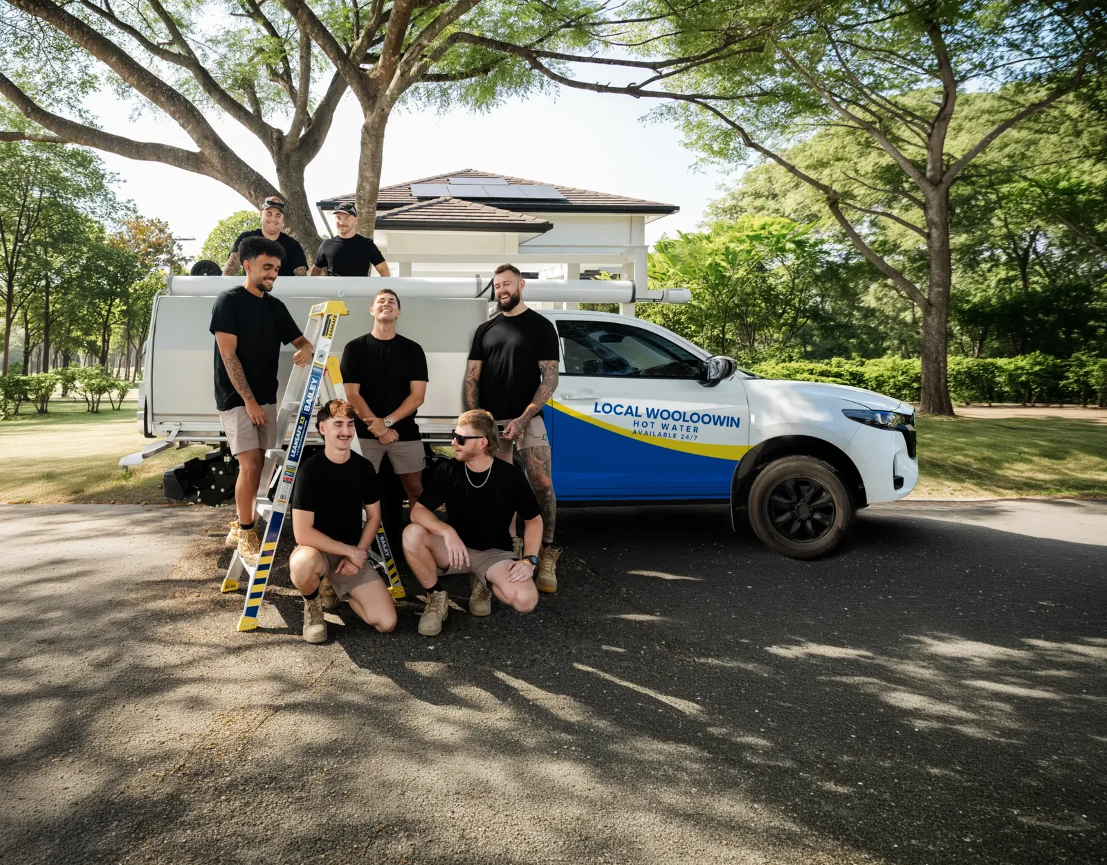 Local Wooloowin Hot Water team and ute
